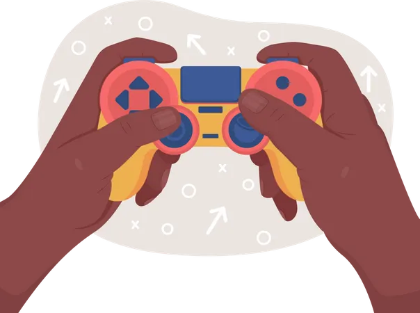 Controlling game via gaming remote  Illustration