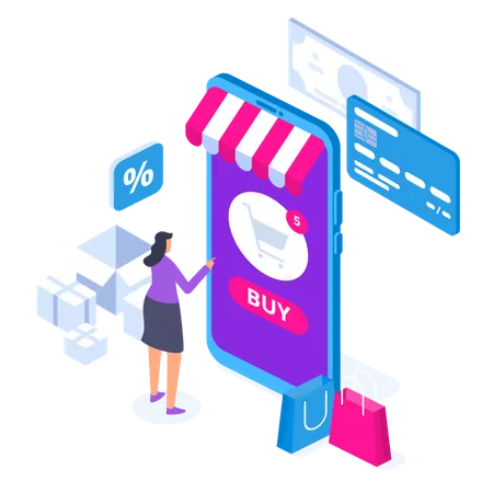 Conveniência de compras on-line  Ilustração