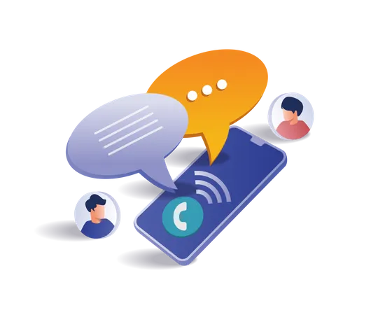 Conversa com aplicativo para smartphone  Ilustração
