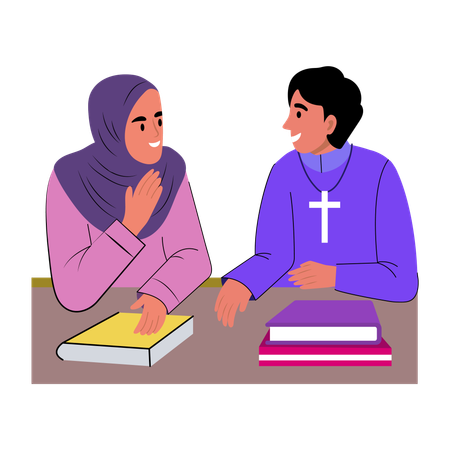 Conversa entre amigos da escola  Ilustração