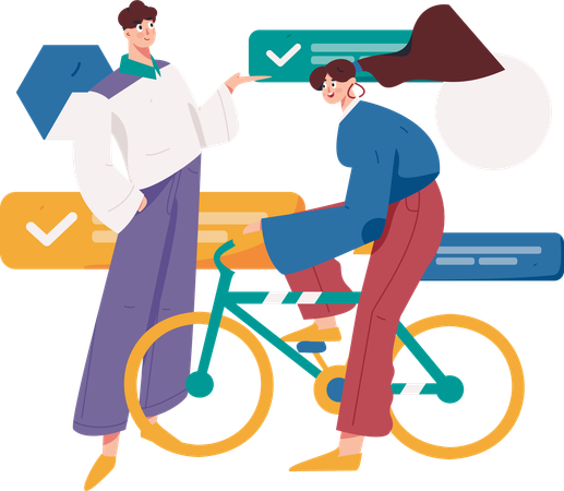 Conversación en redes sociales  Ilustración