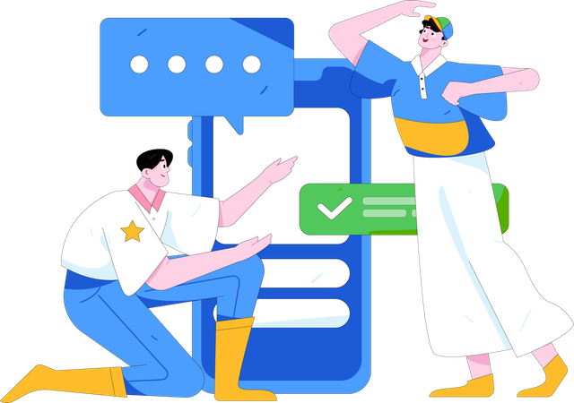 Conversación móvil  Ilustración