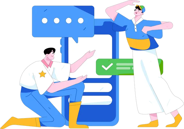 Conversación móvil  Ilustración