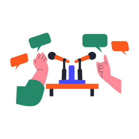 Conversacional en podcast  Ilustración