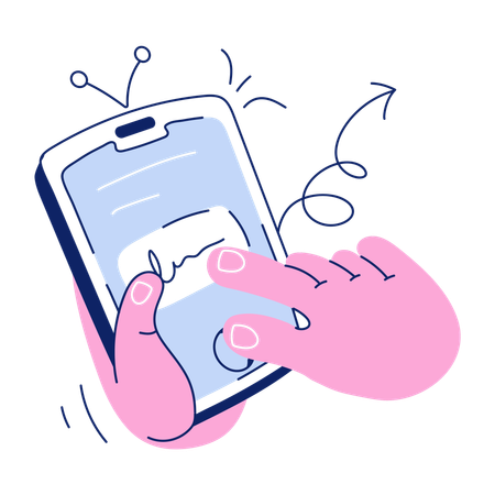 Conversando no celular  Ilustração
