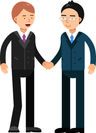 Conversation avec un partenaire commercial  Illustration