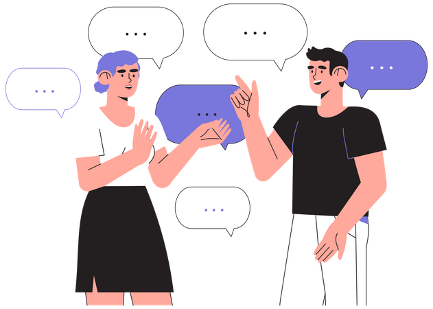 Conversation between employees Illustration