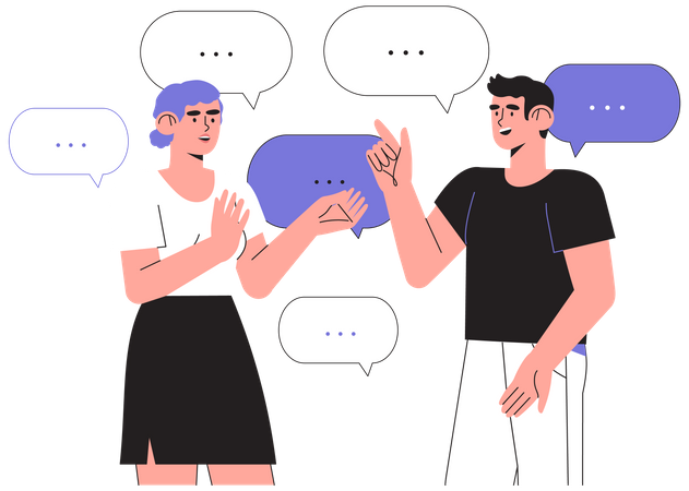 Conversation between employees  일러스트레이션