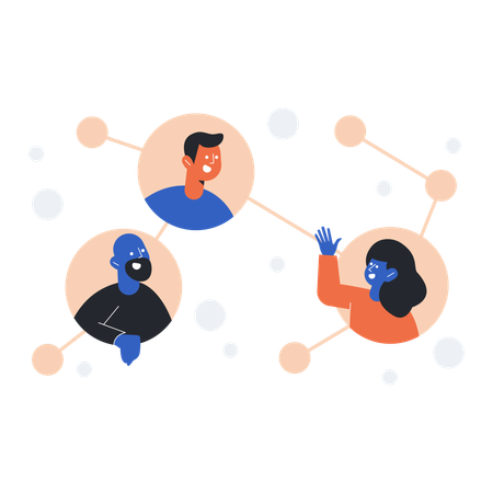 Conversation d’idées entre individus  Illustration