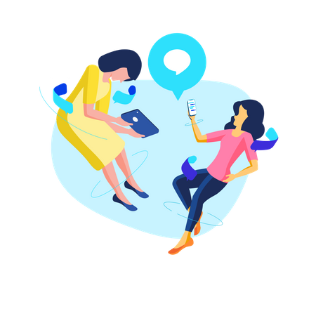 Conversation en duo  Illustration