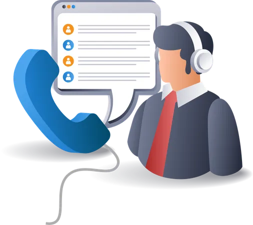 Conversation du service client en ligne  Illustration