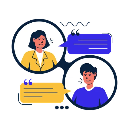 Conversation entre deux personnes qui parlent  Illustration