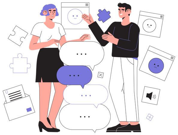 Conversation par email  Illustration