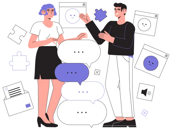 Conversation par email  Illustration