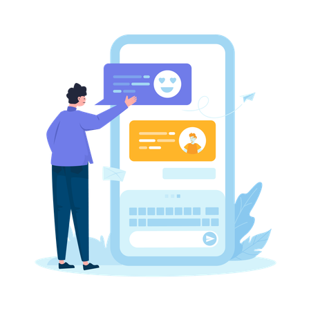 Conversation par message  Illustration