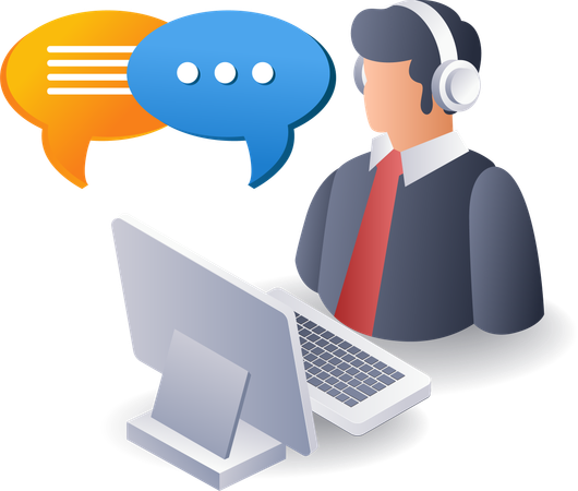 Conversation with customer service  Illustration