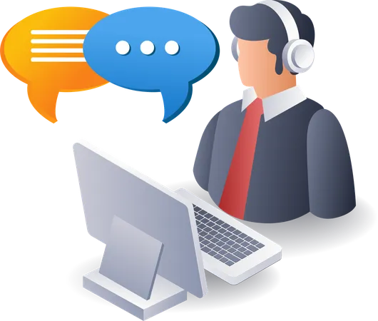 Conversation with customer service  Illustration