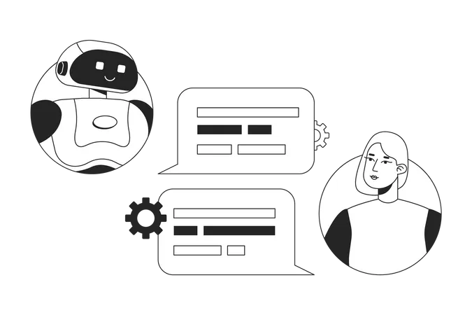 Conversational AI chatbot  Illustration