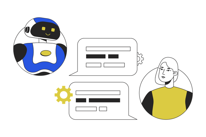 Chatbot IA conversationnel  Illustration