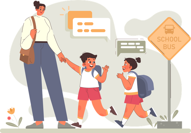 Conversations help children to build friendship  Illustration