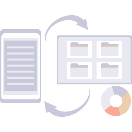 Conversion des données du fichier de document en dossiers  Illustration