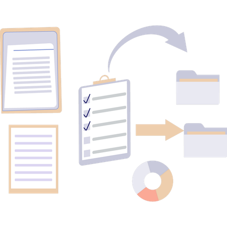 Converting checklist data into a folder  Illustration
