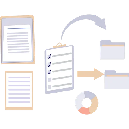 Converting checklist data into a folder  Illustration