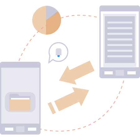 Converting folder data to a document file  Illustration