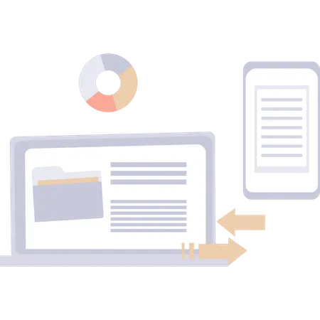 Convertir datos comerciales en un archivo de texto  Ilustración