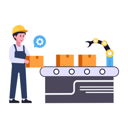 Conveyor belt production line  Illustration