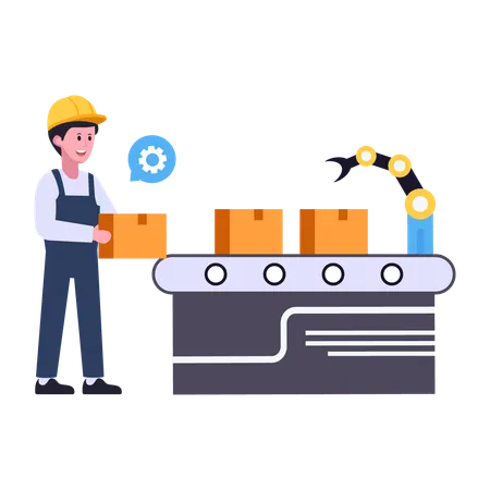 Conveyor belt production line  Illustration