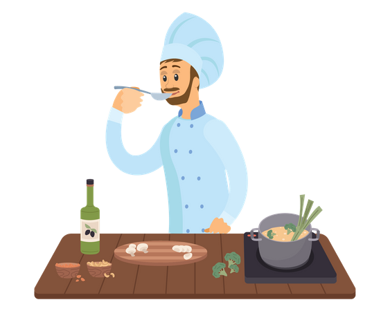 Cook making dish  Illustration