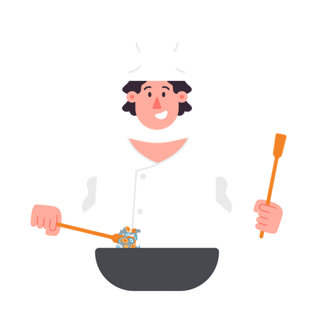 Cook preparing meal  Illustration