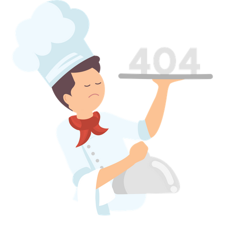 Cook said Oops No food available  Illustration