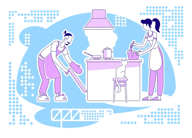 Cook together Illustration