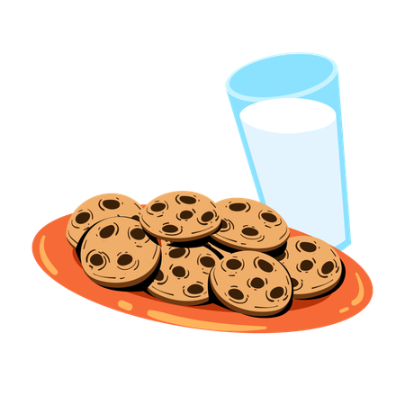 Cookies and Milk  Illustration