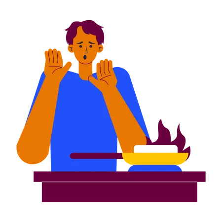 Cooking accident Illustration