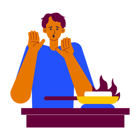 Cooking accident  Illustration