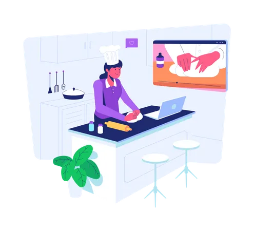 Cooking at Home Illustration