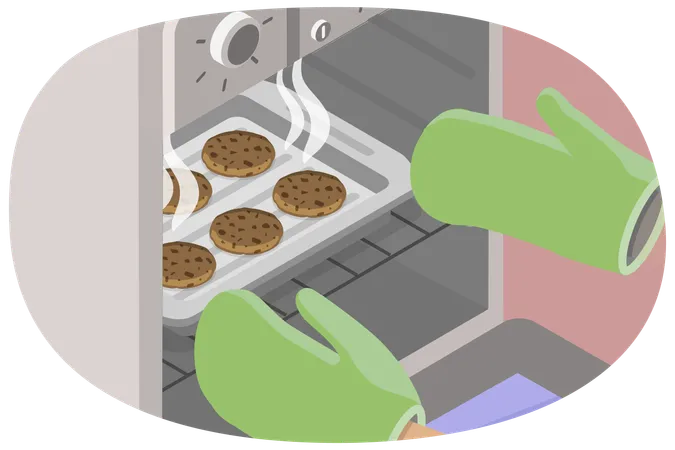 3 D Isometric Flat Vector Conceptual Illustration Of Cooking Biscuit Homemade Cookies イラスト