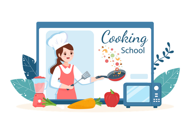 Cooking School Illustration