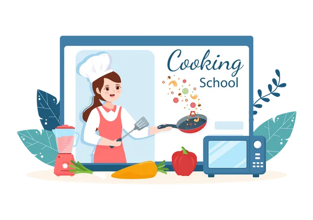 Cooking School Illustration