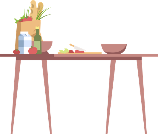 Cooking table  일러스트레이션