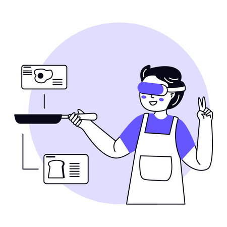 Cooking Tutorial in Metaverse  Illustration