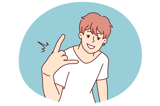 Cool guy show hand gesture  Illustration