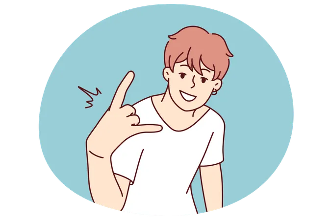 Cool guy show hand gesture  Illustration