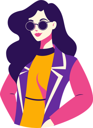 Cool lady standing  Illustration