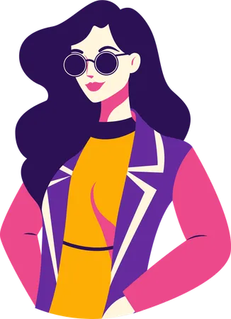 Cool lady standing  Illustration