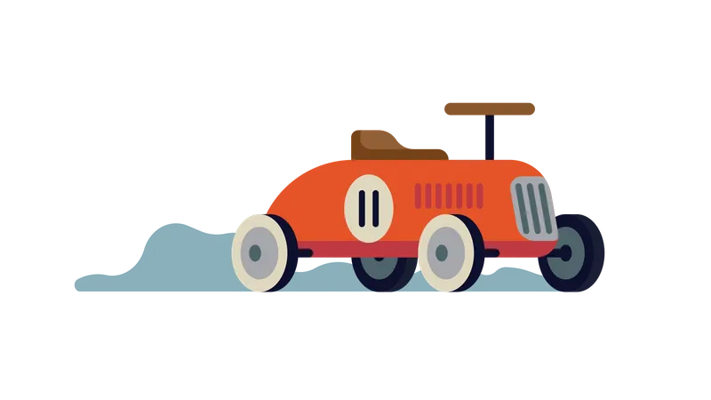 Cool balade minimaliste sur une petite voiture  Illustration