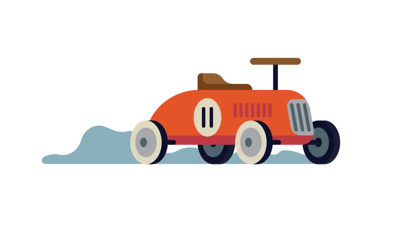 Cool Minimalistic Ride On Toy Car Vector Illustration Foot To Floor Ride For Toddlers Illustration